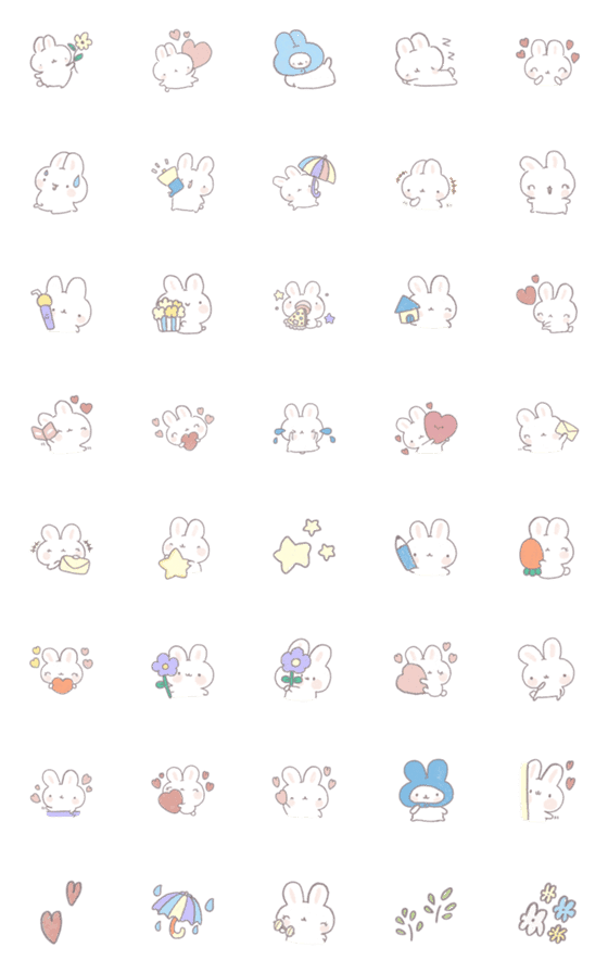 [LINE絵文字]Bobo rabbit cuteの画像一覧