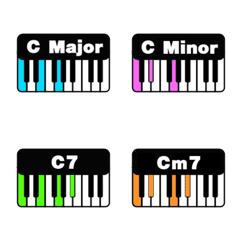 [LINE絵文字] Piano chord guide01の画像