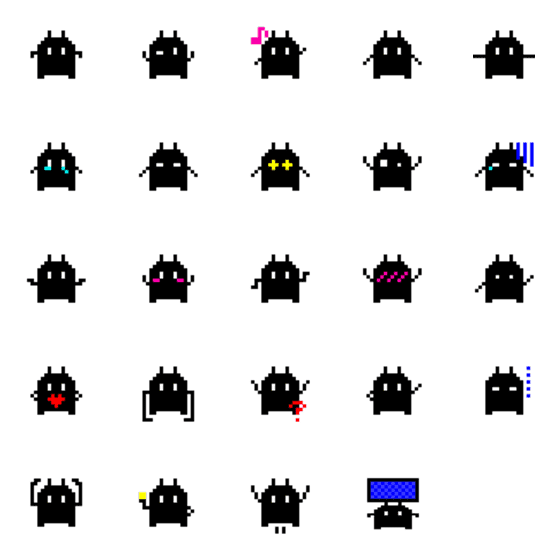 [LINE絵文字]ドット絵のくろいやつ。の画像一覧