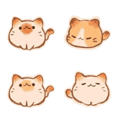 [LINE絵文字] orange cat meow catの画像