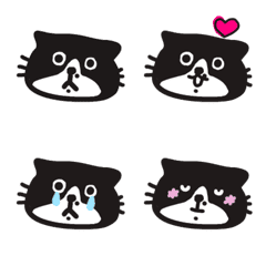 [LINE絵文字] ハチワレひげ猫の画像