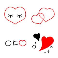 ハート尽くしの絵文字⑥赤×黒の絵文字メイン画像