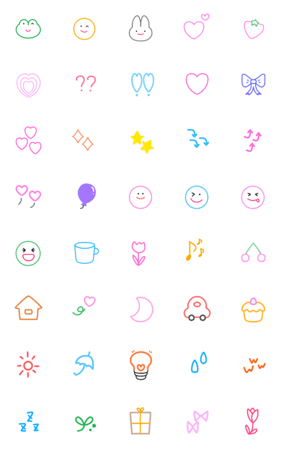 [LINE絵文字]【太めの線で見やすい♡】使える絵文字の画像一覧