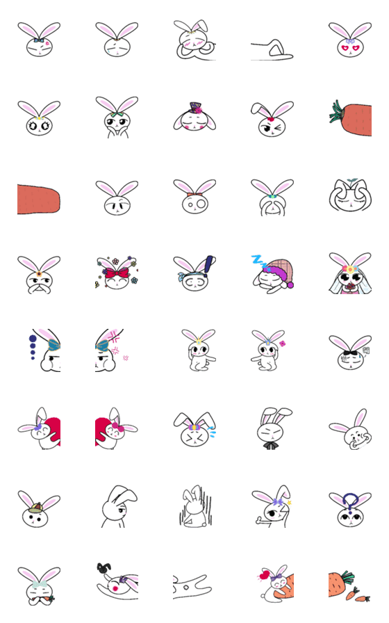 [LINE絵文字]Graffiti Bunnyの画像一覧