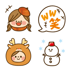 [LINE絵文字] 動く絵文字！かわいい主婦の1日 冬の画像