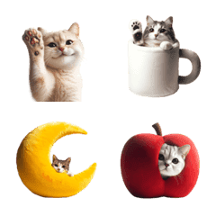 癒しにゃんこファミリーのかわいい絵文字の絵文字メイン画像