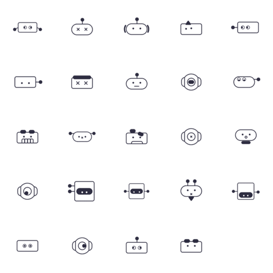 [LINE絵文字]AI robot 01 Daily Basicの画像一覧