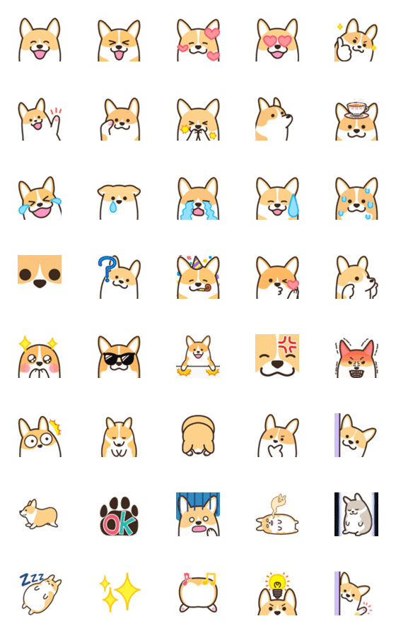 [LINE絵文字]コーギー【動く】よく使う・使える絵文字の画像一覧