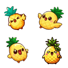 [LINE絵文字] パイナップルのような鶏の画像