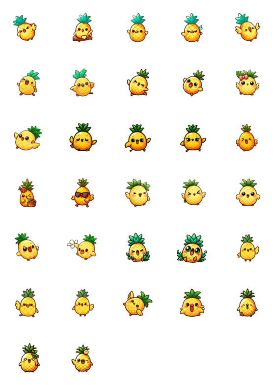 [LINE絵文字]パイナップルのような鶏の画像一覧