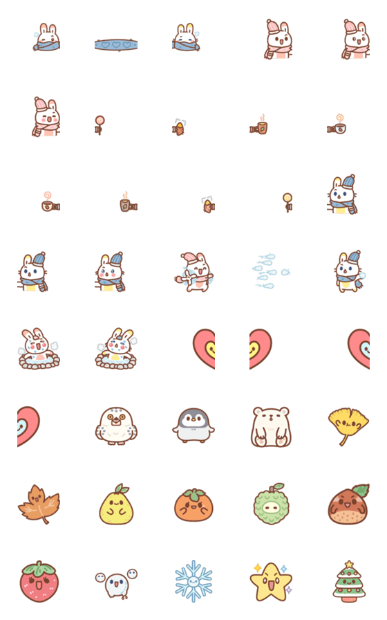 [LINE絵文字]fuulihome2210-autumn and winter stickersの画像一覧