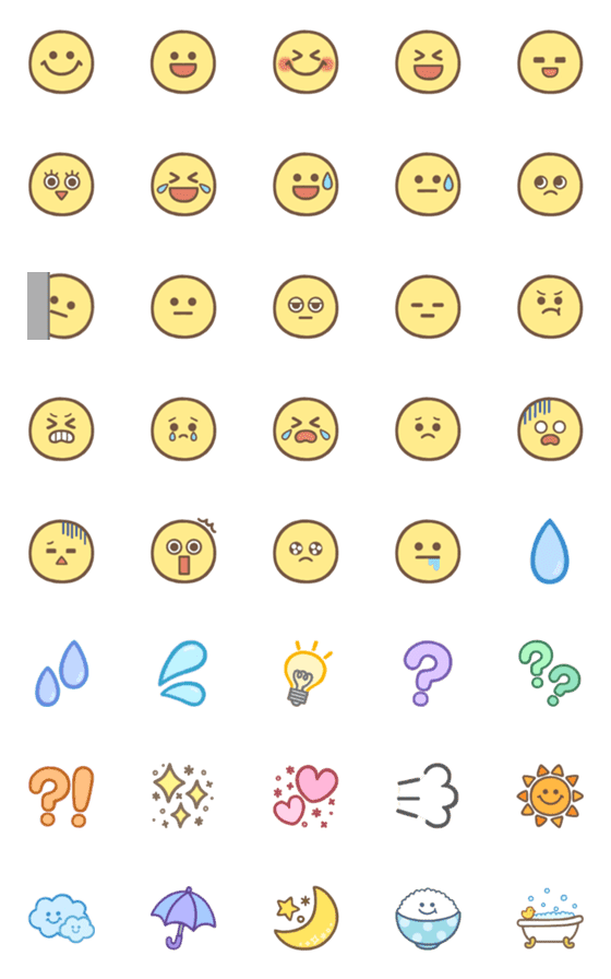 [LINE絵文字]よく使う顔文字と絵文字ですの画像一覧