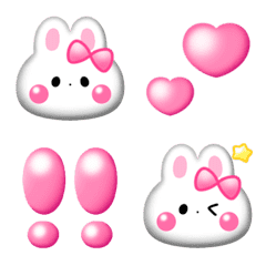 [LINE絵文字] ▷動く♡ぷっくりうさちゃん♡の画像