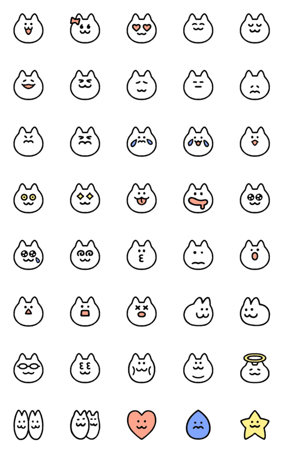 [LINE絵文字]しろいねこのえもじの画像一覧