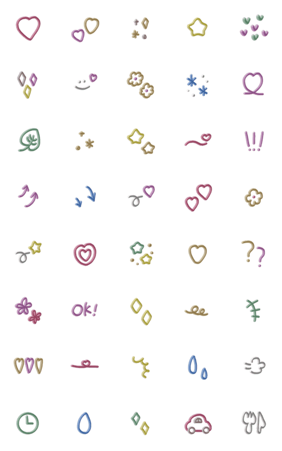 [LINE絵文字]ぷにぷに 立体線画♡♡の画像一覧