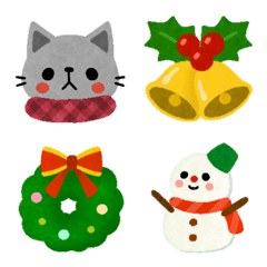 [LINE絵文字] 動く！クリスマスと冬の絵文字セットの画像