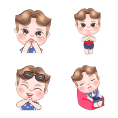 [LINE絵文字] Japan, handsome, hot, summer emojiの画像