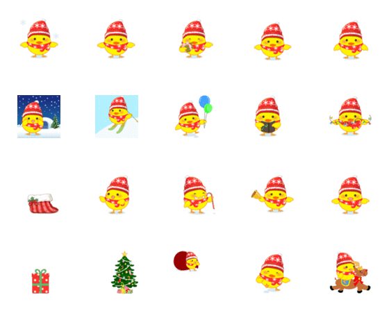 [LINE絵文字]Chicken Baby-Carnival Christmas get highの画像一覧