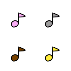 [LINE絵文字] シンプルな音符の絵文字 カラフルの画像