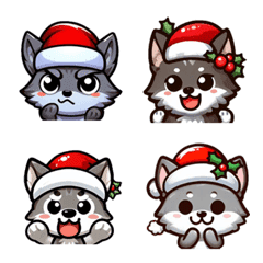 [LINE絵文字] クリスマス - 可愛いグレーのオオカミの画像