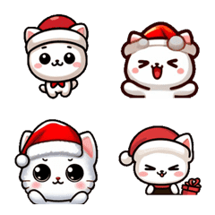 [LINE絵文字] クリスマス - 可愛い白猫の画像