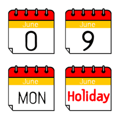 [LINE絵文字] Calendar June 06の画像