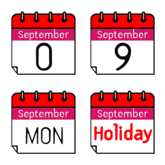 [LINE絵文字] Calendar September 09の画像