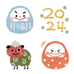 colorful♡ハッピー福だるま【再販】の絵文字メイン画像