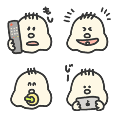 [LINE絵文字] 動く★ほっぺ赤ちゃん★薄毛ver.の画像