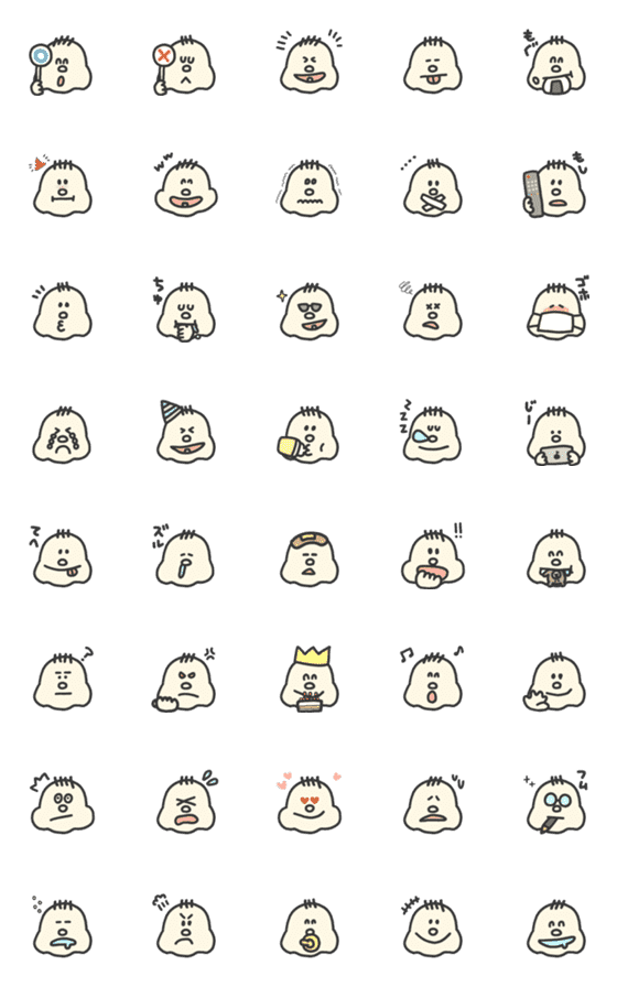 [LINE絵文字]動く★ほっぺ赤ちゃん★薄毛ver.の画像一覧