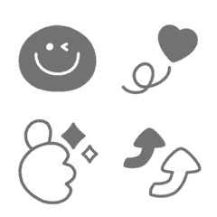 もちもち動く★モノクロスマイルの絵文字メイン画像