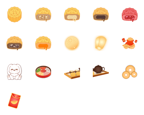 [LINE絵文字]Delicious Mid-Autumn Festivalの画像一覧