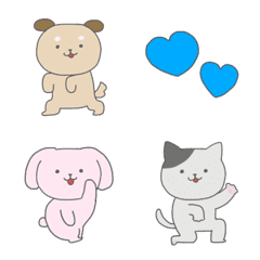 [LINE絵文字] 犬・猫・うさぎ ヘンテコ絵文字の画像