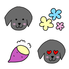 [LINE絵文字] 黒い犬と日常の画像