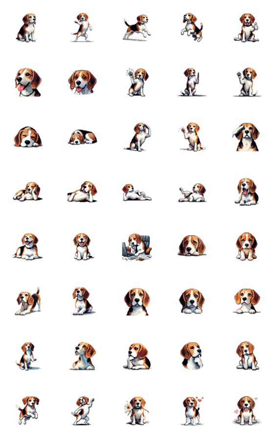 [LINE絵文字]ドット絵 ビーグル 犬 絵文字の画像一覧