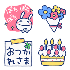 [LINE絵文字] ずっと使える♡ほぼ白うさぎ絵文字の画像