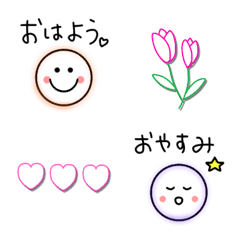 [LINE絵文字] 【一年中使える】あいさつ＆よく使う絵文字の画像