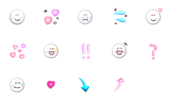 [LINE絵文字]3D emoji, cuteの画像一覧