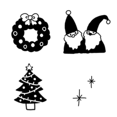 [LINE絵文字] モノクロ クリスマス (修正版)の画像