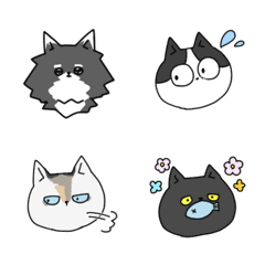 [LINE絵文字] おもしろい犬とへんな猫の画像