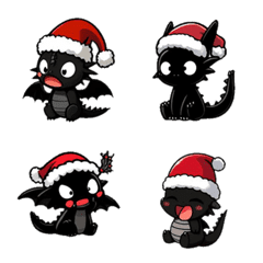 [LINE絵文字] クリスマス - 可愛い黒い龍の画像