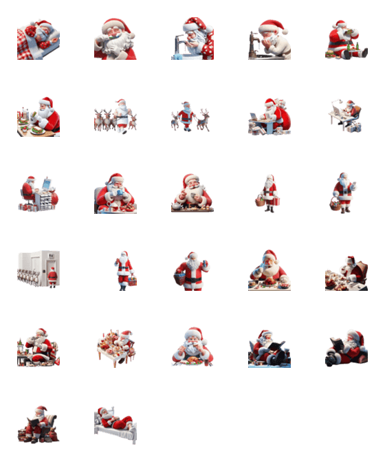 [LINE絵文字]サンタさんの日常Ⅰの画像一覧