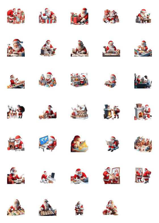 [LINE絵文字]サンタさんのクリスマス準備 Ⅲの画像一覧