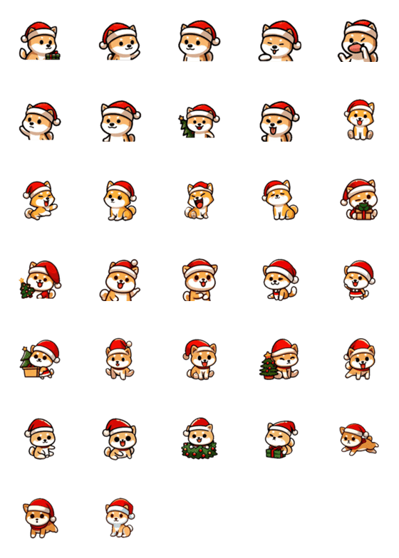 [LINE絵文字]クリスマス - 可愛い柴犬の画像一覧