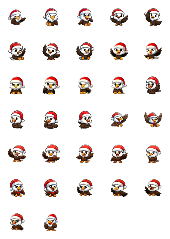 [LINE絵文字]クリスマス - 可愛いワシの画像一覧