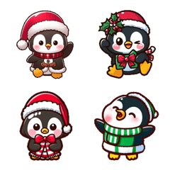 クリスマス - 可愛いペンギンの絵文字メイン画像