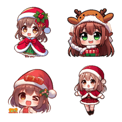 [LINE絵文字] クリスマス - 可愛い女の子の画像