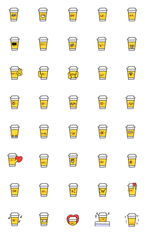 [LINE絵文字]shy  coffee cup Emojiの画像一覧