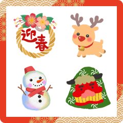 [LINE絵文字] 動く♪クリスマス＆お正月絵文字の画像