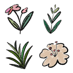 [LINE絵文字] crayon drawing- flowers and ABC Lettersの画像